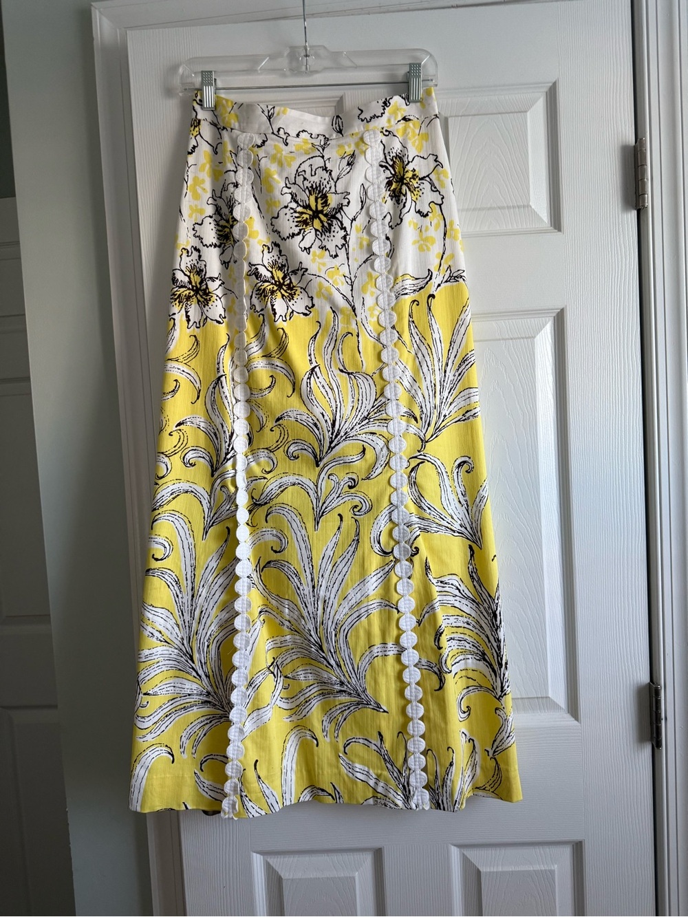 Lilly Pulitzer Yellow White and Brown maxi skirt
